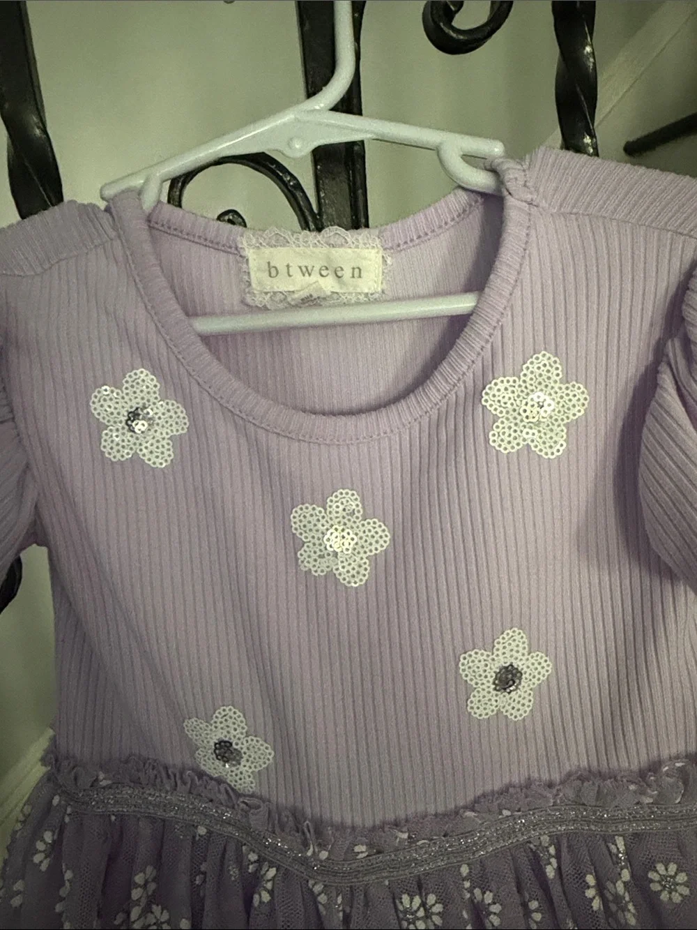 btween Lavender Floral Tulle Dress